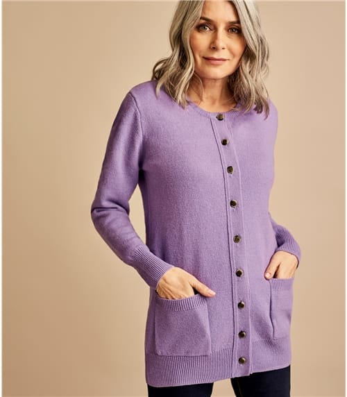 Woolovers Womens Lambswool Crew Neck Sweater Cozy Comfort XS Petunia Marl