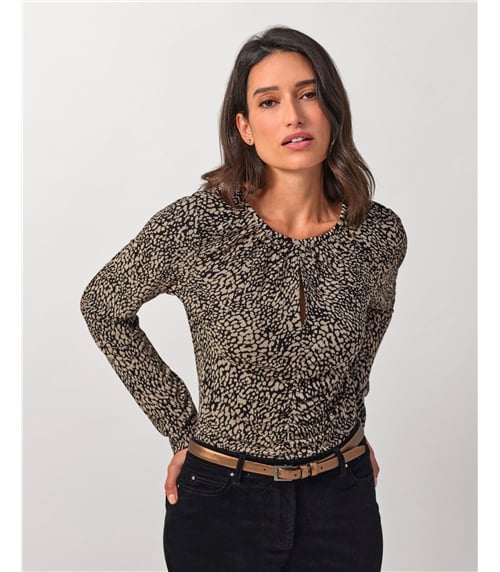 Gathered Front Long Sleeve Top