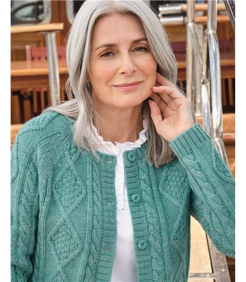 Cable Button Through Cardigan