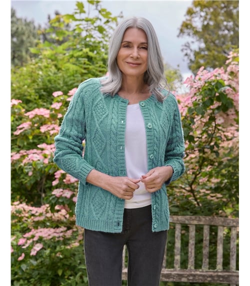 Cable Button Through Cardigan