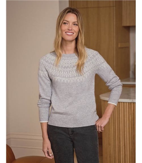 Cashmere Blend Fairisle Crew Sweater
