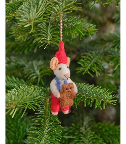 Baby Mouse With Teddy Christmas Decoration