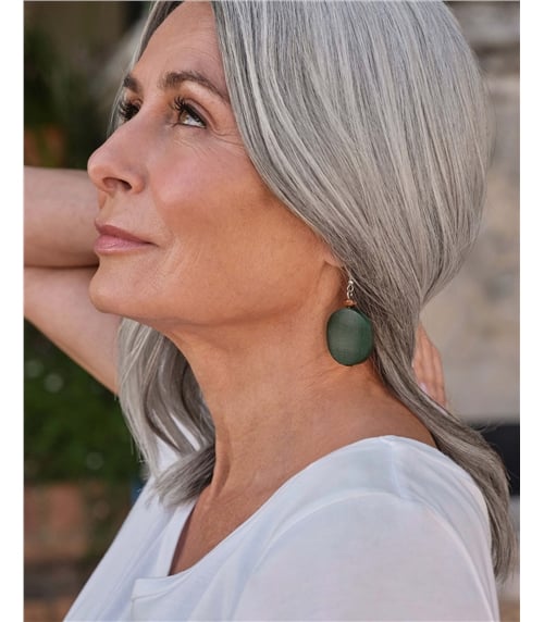 Boucles d'oreilles pendantes disques - Femme - Bois