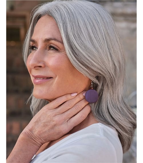 Boucles d'oreilles pendantes disques - Femme - Bois