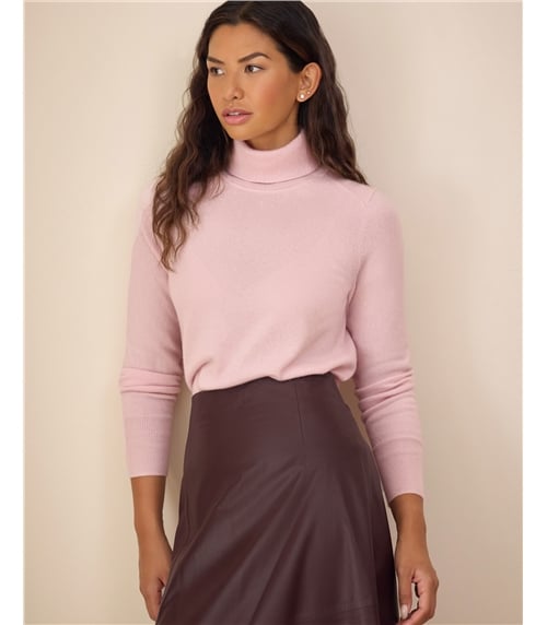 Womens Cashmere Polo Neck Sweater