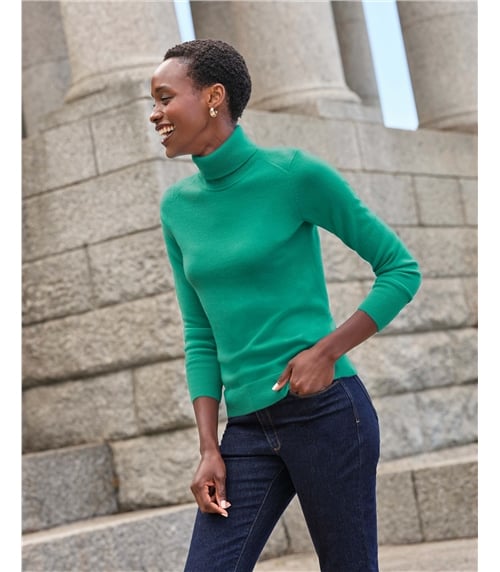 Womens Cashmere Turtle Neck Sweater