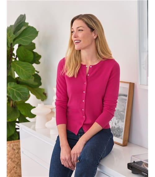 Cashmere Crew Neck Cardigan