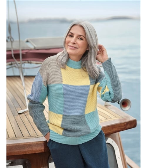 Purl Stitch Patch Work Jumper