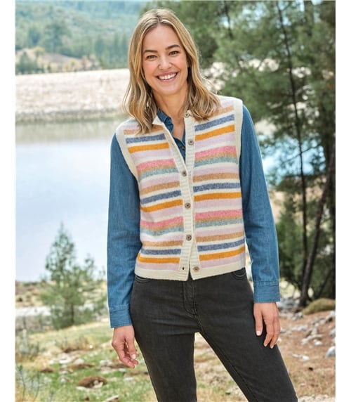 Crew Neck Stripe Waistcoat