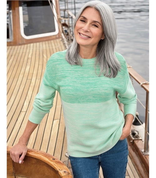 Purl Stitch Twist Colourblock Jumper