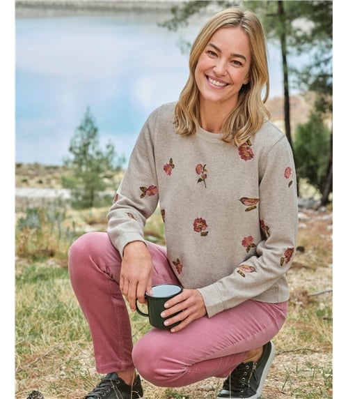 Embroidered Bird Sweatshirt