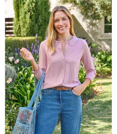 Petal Collar Jersey Top