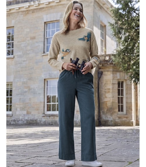 Soft Wide Leg Jersey Trousers
