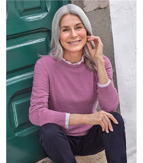 Pull à col rond - Femme - Cachemire & Mérinos