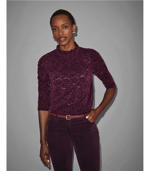 All Over Lace Jersey Top