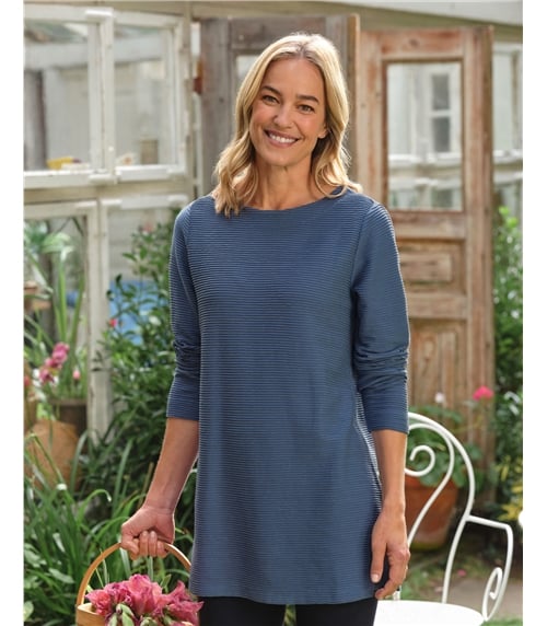 Boat Neck Denim Tunic