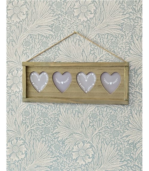 4 Heart Wood Photo Frame