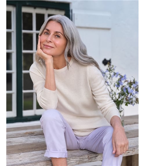 Cashmere and Merino Crew Neck Knitted Sweater