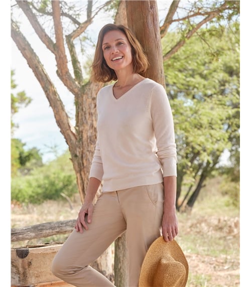 Cashmere & Merino V Neck Knitted Sweater