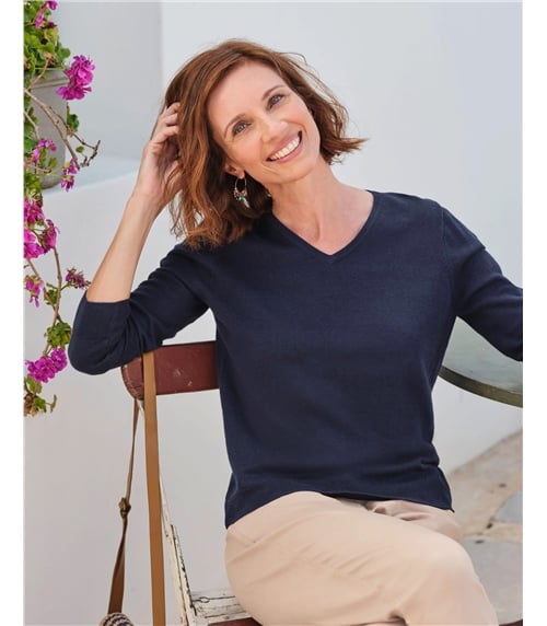 Cashmere & Merino V Neck Knitted Sweater