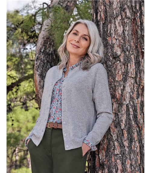 Cashmere Merino Crew Neck Cardigan