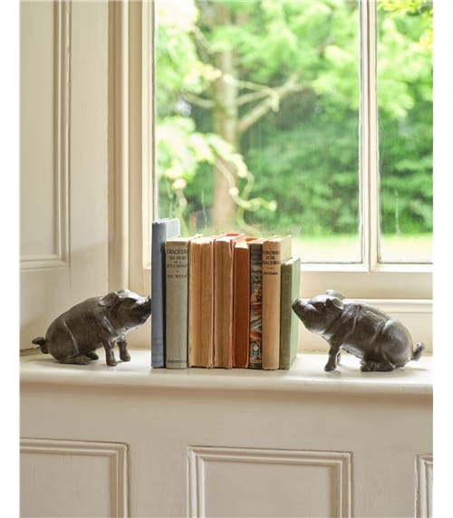 Cast Iron Pig Bookends