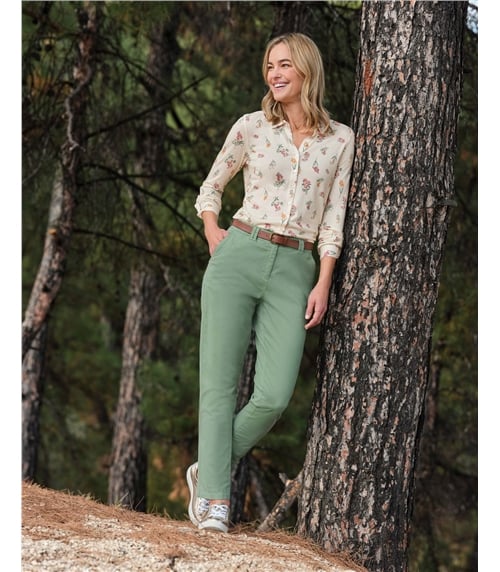 Pantalon chino - Femme - Coton mélangé