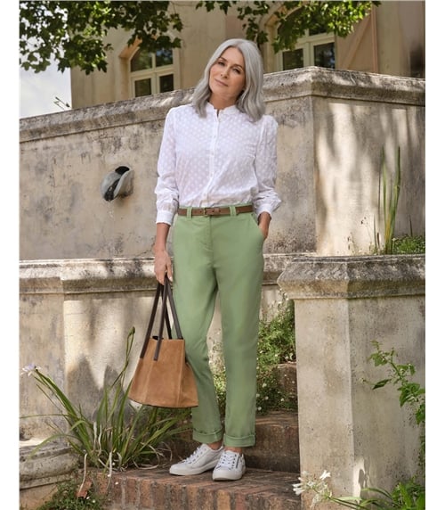 Pantalon chino - Femme - Coton mélangé