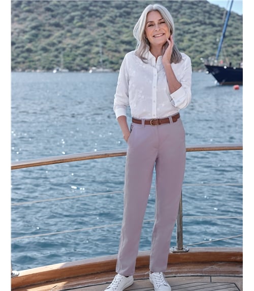 Pantalon chino - Femme - Coton mélangé