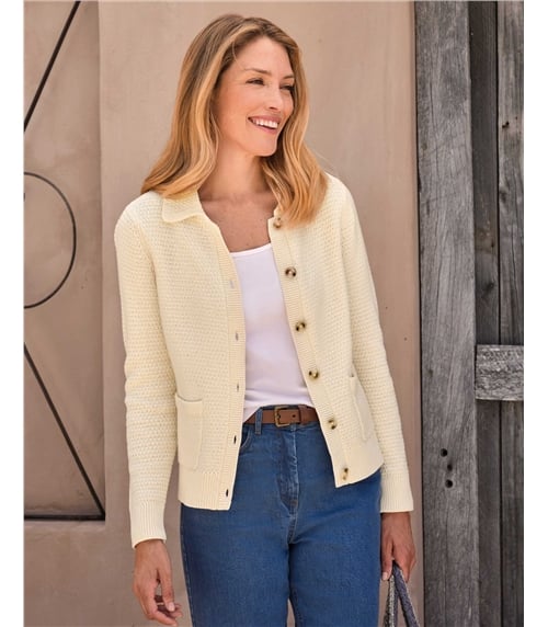 Collared Cardi With Pockets