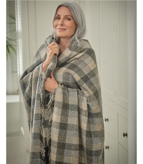 Merino Check Throw