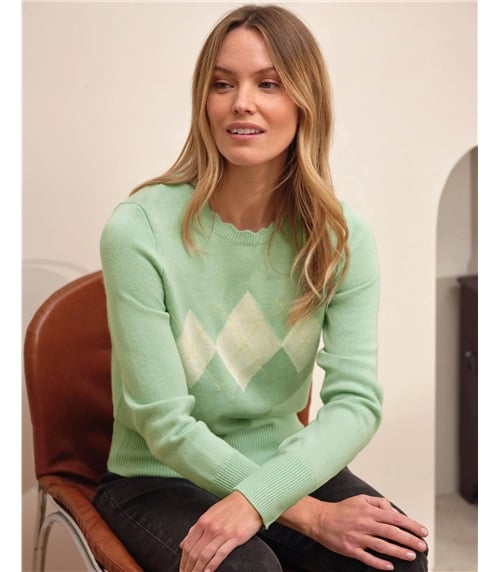 Cashmere Blend Diamond Sweater