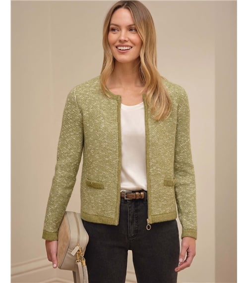 Cotton Wool Tweedy Zip Jacket