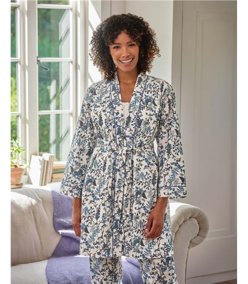 Peignoir en coton avec ceinture