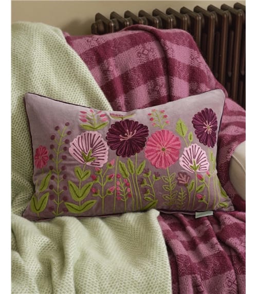 Floral Embroidered Cushion