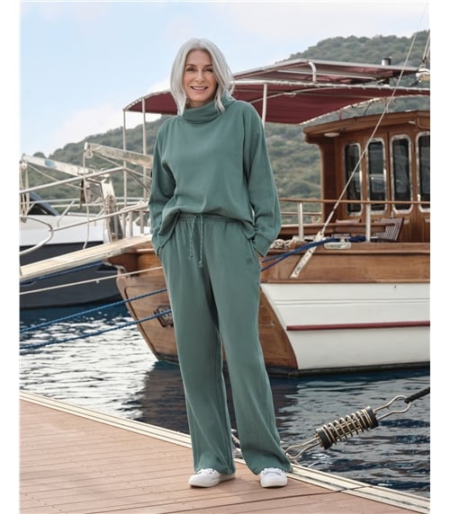 Gower Seam Detail Wide Leg Joggers