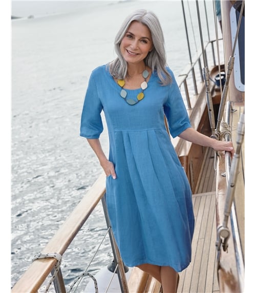 Robe-Tunique à poches - Femme - Pur Lin