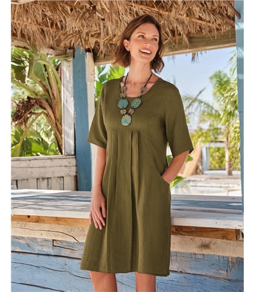 Robe-Tunique à poches - Femme - Pur Lin