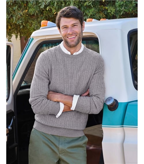 Cashmere and Merino Cable Jumper