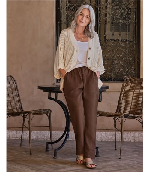 Pantalon de lin à jambes fuselées