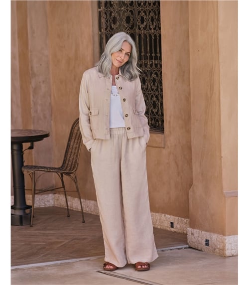 Pantalon large en lin