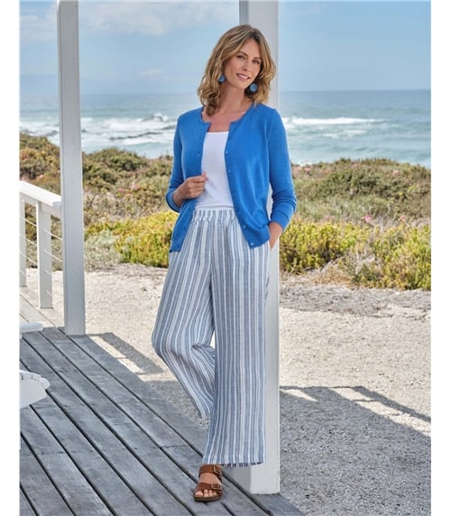 Pantalon large en lin