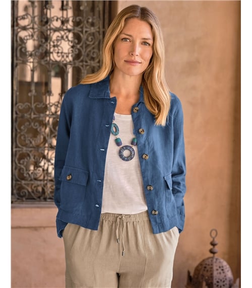 Linen Jacket With Collar