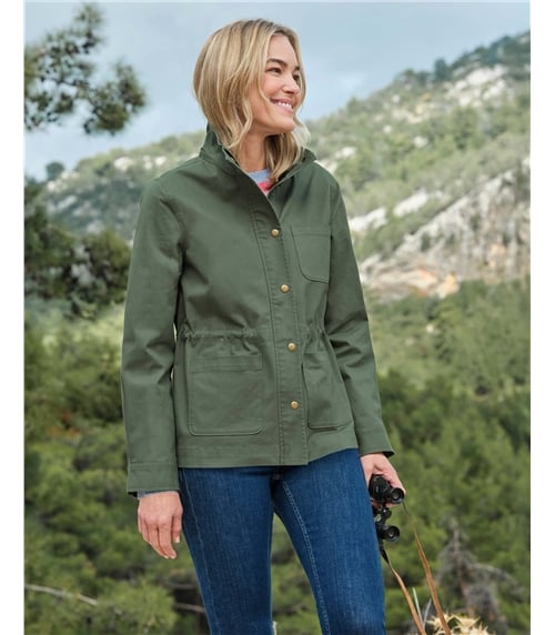 Twill-Jacke mit Bindegürtel
