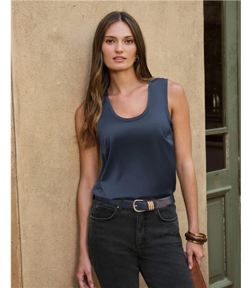 Silk Front Jersey Vest