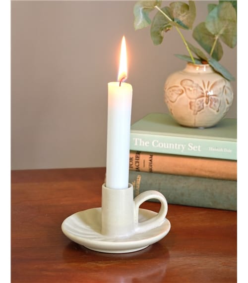 Ceramic Candlestick Holder With Handle