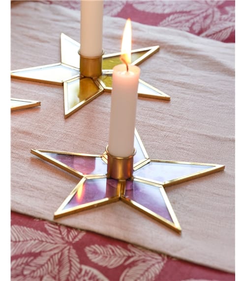 Glass Star Candle Holder