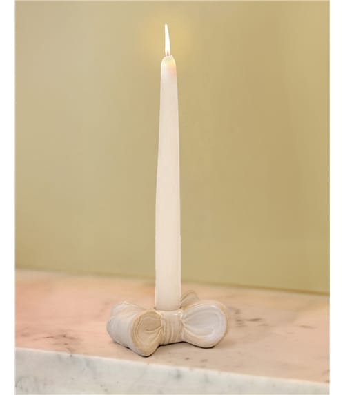 Stone Glazed Bow Candle Holder