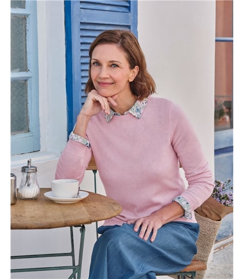 Cashmere and Merino Crew Neck Knitted Jumper