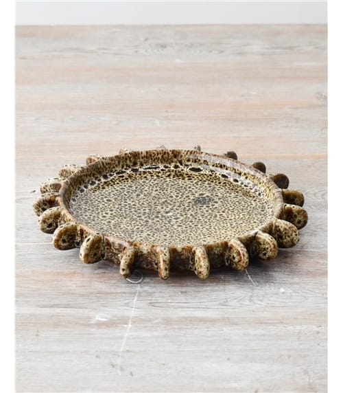 Patterned Neutral Stone Plate